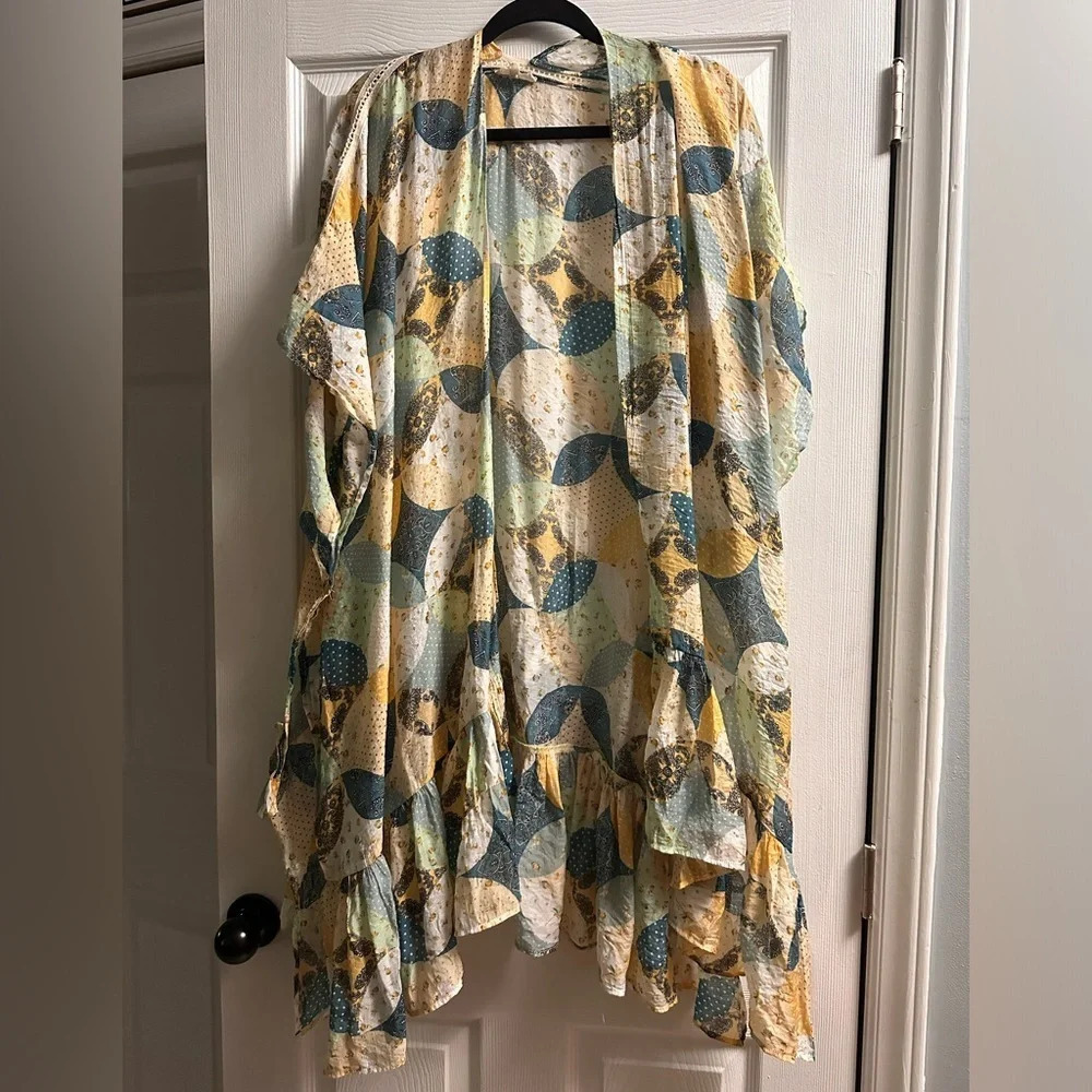 Easel Floral Boho Summer Hippy Flyaway Cardigan Size Small